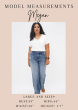 Load image into Gallery viewer, JB Miranda High Rise Plaid Cuff Vintage Straight Jeans