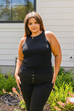 Load image into Gallery viewer, SP24- Previous Engagement Halter Neck Sweater Tank in Black