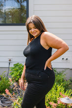 Load image into Gallery viewer, SP24- Previous Engagement Halter Neck Sweater Tank in Black
