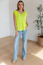 Load image into Gallery viewer, DEAR SCARLETT- Ruched Cap Sleeve Top in Neon Green