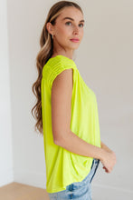 Load image into Gallery viewer, DEAR SCARLETT- Ruched Cap Sleeve Top in Neon Green