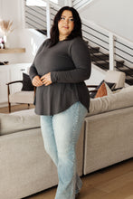 Load image into Gallery viewer, DEAL DAY!! Scoop Me Up Long Sleeve Top in Ash Grey (Reg & Curvy)