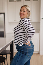 Load image into Gallery viewer, Self Improvement V-Neck Striped Sweater (Reg & Curvy)