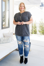 Load image into Gallery viewer, SP24- She's Alright Mineral Wash Sleeveless Henley (Reg & Curvy)