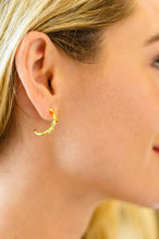 Load image into Gallery viewer, Waterproof, No Tarnish, Santana Studded Hoop Earrings