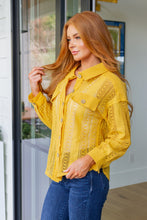 Load image into Gallery viewer, VERY J- Sweeter Than Nectar Lace Button Down in Honey