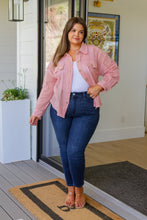 Load image into Gallery viewer, VERY J- Sweeter Than Nectar Lace Button Down in Rose