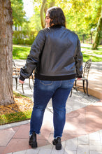 Load image into Gallery viewer, This Is It Faux Leather Bomber Jacket In Black (Reg & Curvy)
