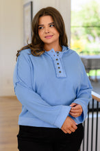 Load image into Gallery viewer, ONE ELEVEN NORTH- Throwback Heartthrob Hoodie in Sky (Reg & Curvy)