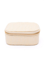 Load image into Gallery viewer, Travel Jewelry Case in Cream Snakeskin