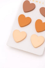 Load image into Gallery viewer, SP24- Triple Hearts Studs in Brown