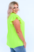Load image into Gallery viewer, SP24- Under Neon Lights Ruffle Sleeve Top
