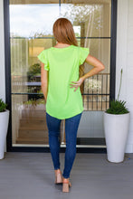 Load image into Gallery viewer, SP24- Under Neon Lights Ruffle Sleeve Top