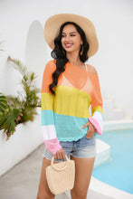 Load image into Gallery viewer, Color Block Boat Neck Sheer Cover Up