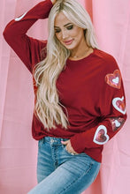Load image into Gallery viewer, Valentines *Heart on my Sleeve* : Sequin Long Sleeve T-Shirt