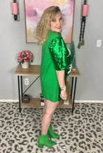 Load image into Gallery viewer, Christmas Sparkle Dress *Green* (OS & Curvy)