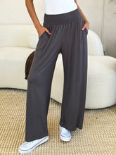 Load image into Gallery viewer, Full Size Smocked Wide Waistband Wide Leg Pants- Double Take
