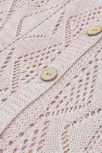 Load image into Gallery viewer, FASHION HOUSE- Khaki Hollow-out Openwork Knit Cardigan
