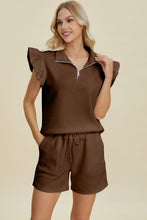 Load image into Gallery viewer, Full Size Texture Flounce Sleeve Top and Shorts Set- Double Take
