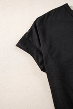 Load image into Gallery viewer, Black V Neck Hidden Pocket Splits Maxi T-shirt Dress
