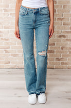 Load image into Gallery viewer, Isla Mid Rise Distressed Released Hem Bootcut Jeans- JUDY BLUE
