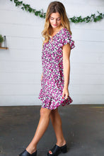 Load image into Gallery viewer, Black Multicolor Floral Babydoll Flutter Sleeve Midi Dress
