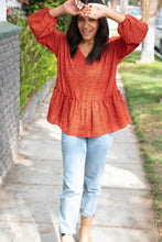 Load image into Gallery viewer, Rust Leopard Wool Dobby Woven Knit Top
