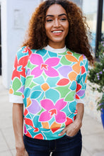 Load image into Gallery viewer, Spring Vibes Multicolor floral Rib Back Bow Tie Detail Top
