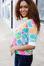 Load image into Gallery viewer, Spring Vibes Multicolor floral Rib Back Bow Tie Detail Top
