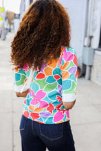 Load image into Gallery viewer, Spring Vibes Multicolor floral Rib Back Bow Tie Detail Top
