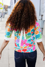 Load image into Gallery viewer, Spring Vibes Multicolor floral Rib Back Bow Tie Detail Top
