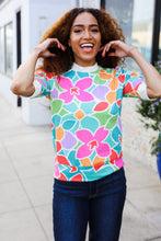 Load image into Gallery viewer, Spring Vibes Multicolor floral Rib Back Bow Tie Detail Top
