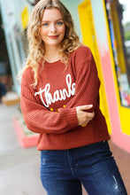 Load image into Gallery viewer, All I Want Thanksgiving Pop Up Embroidery Chunky Sweater
