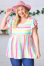 Load image into Gallery viewer, Lavender Rainbow Stripe Babydoll To
