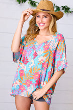 Load image into Gallery viewer, Multicolor Tropical Floral Print Woven Top
