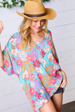 Load image into Gallery viewer, Multicolor Tropical Floral Print Woven Top
