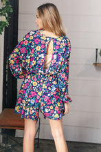 Load image into Gallery viewer, Feeling Bold Navy Floral Challis Woven Romper
