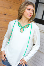 Load image into Gallery viewer, Feeling It Kelly Green Clover Cut Out Terry Hoodie
