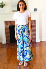 Load image into Gallery viewer, Tropical Boho Smocked Waist Side Slit Palazzo Pants
