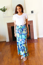 Load image into Gallery viewer, Tropical Boho Smocked Waist Side Slit Palazzo Pants
