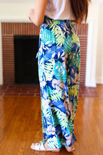 Load image into Gallery viewer, Tropical Boho Smocked Waist Side Slit Palazzo Pants
