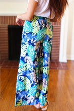 Load image into Gallery viewer, Tropical Boho Smocked Waist Side Slit Palazzo Pants
