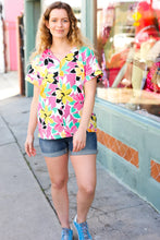 Load image into Gallery viewer, Fuchsia &amp; Emerald Flat Floral V Neck Top
