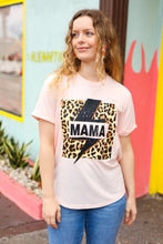 Load image into Gallery viewer, Peach "Mama" Animal Print Graphic Tee
