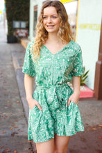 Load image into Gallery viewer, Sage Green Boho Surplice Pocketed Romper
