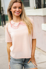 Load image into Gallery viewer, New Day Blush Flat Collar Floral French Terry Blouse
