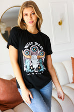 Load image into Gallery viewer, Black Cotton Wild West Graphic Tee
