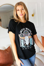 Load image into Gallery viewer, Black Cotton Wild West Graphic Tee
