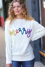 Load image into Gallery viewer, More the Merrier White Pop Up Lurex Sweater
