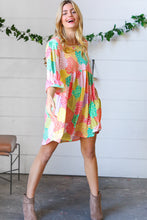 Load image into Gallery viewer, Multicolor Floral Patchwork Fit and Flare Dress
